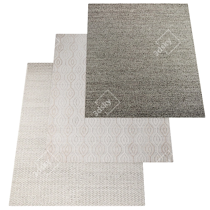 Elegant Texture Carpet Rug 3D model image 1