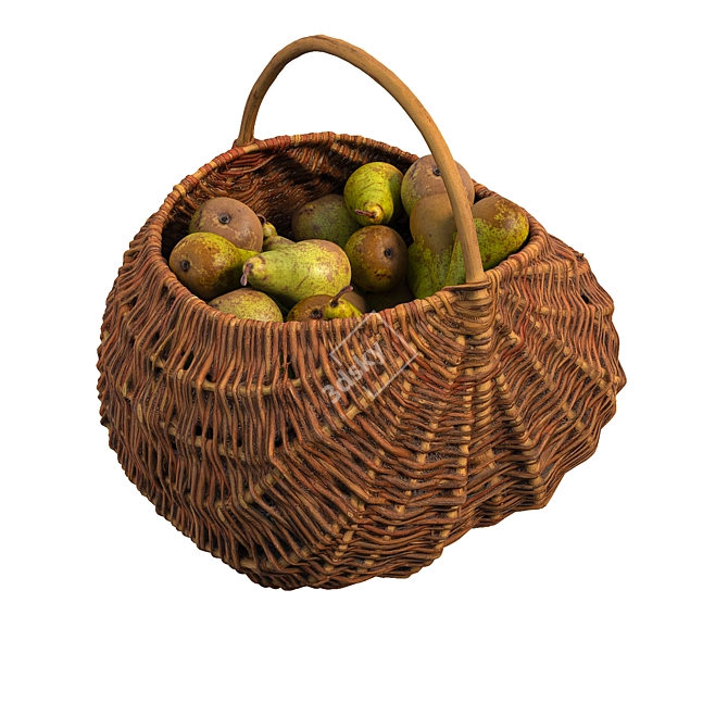 Pear Basket with Realistic 3D Model 3D model image 1