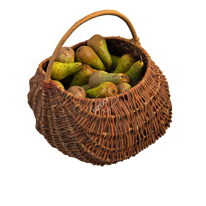 Pear Basket with Realistic 3D Model 3D model image 2