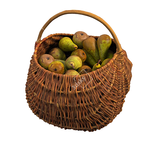 Pear Basket with Realistic 3D Model 3D model image 3