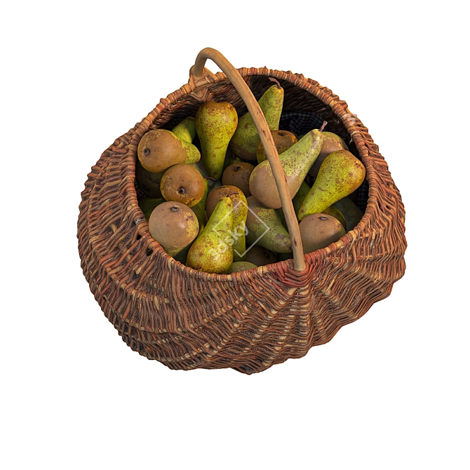 Pear Basket with Realistic 3D Model 3D model image 4