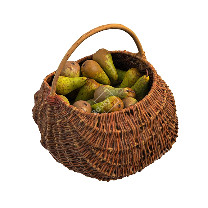 Pear Basket with Realistic 3D Model 3D model image 6