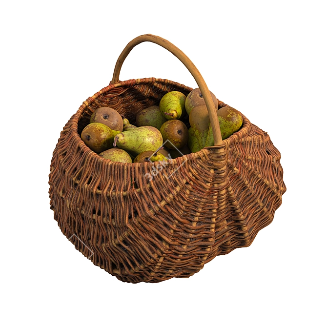 Pear Basket with Realistic 3D Model 3D model image 8