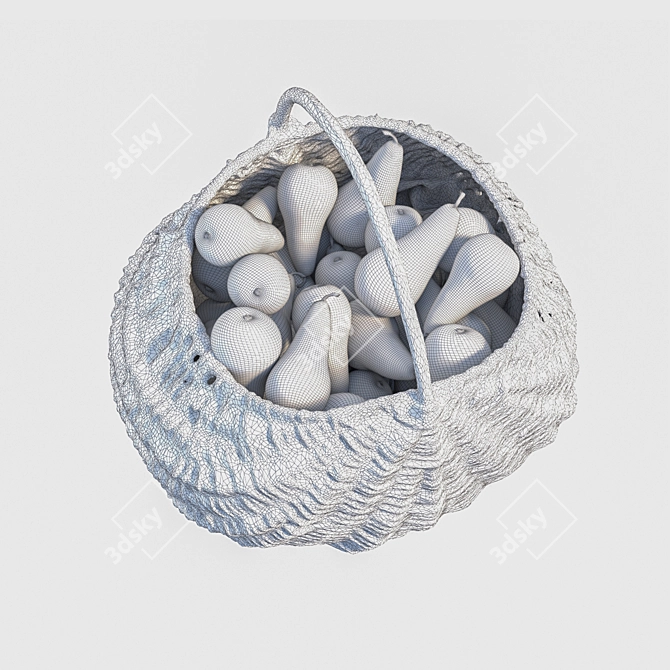 Pear Basket with Realistic 3D Model 3D model image 10