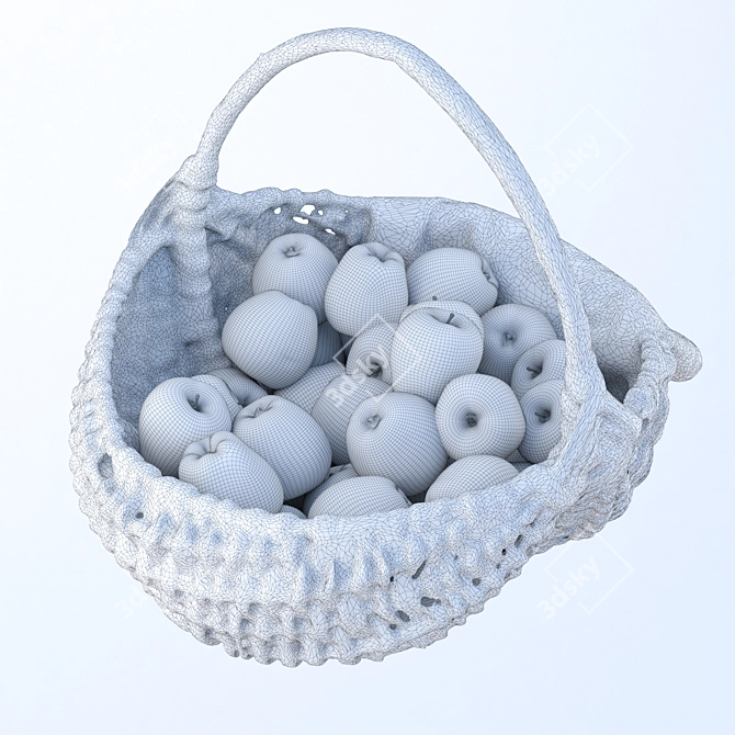 Photogrammetry Basket with Apples 3D model image 5