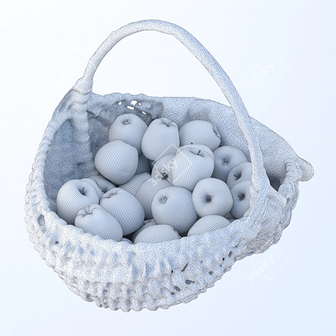 Photogrammetry Basket with Apples 3D model image 11