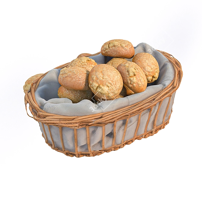 Delicious Baking Basket 3D model image 5