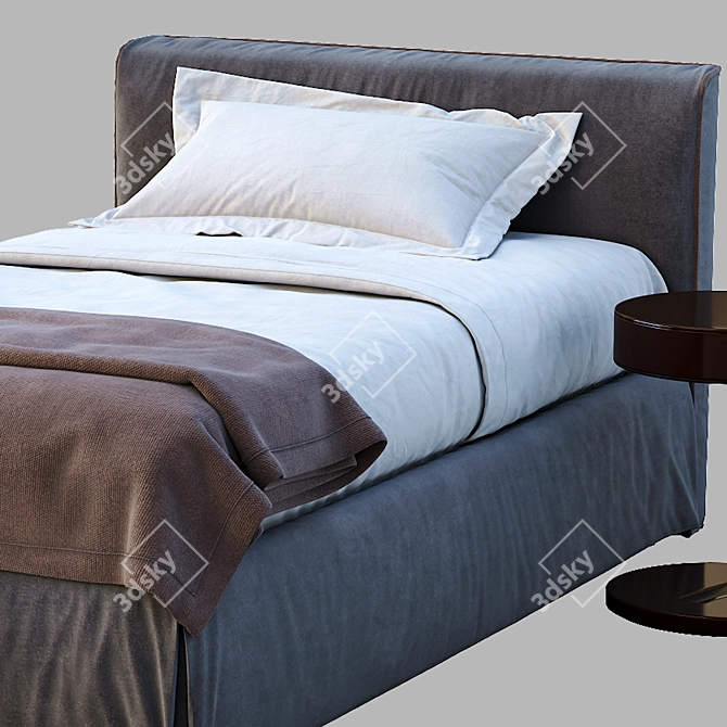 Meridiani LAW Single Bed: Sleek and Stylish 3D model image 3