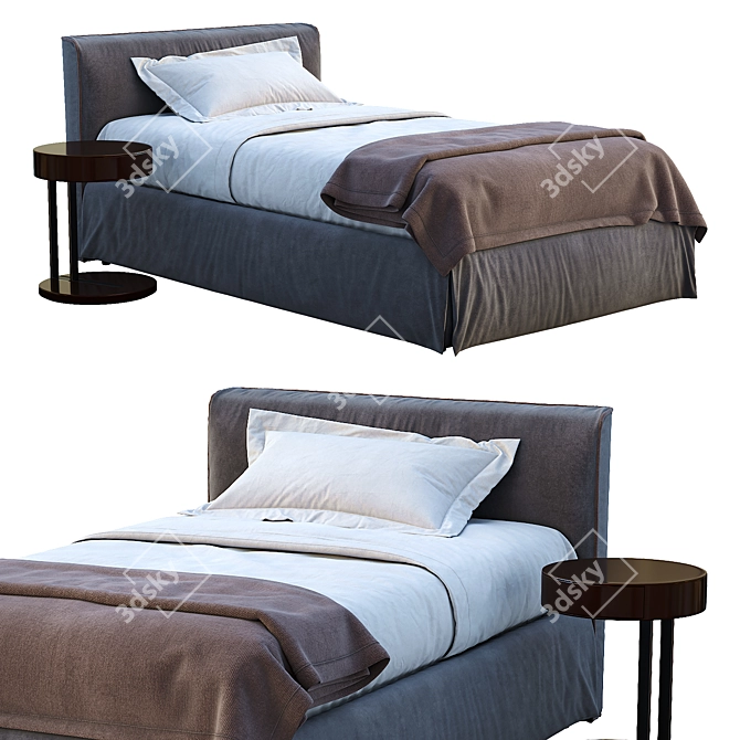 Meridiani LAW Single Bed: Sleek and Stylish 3D model image 5