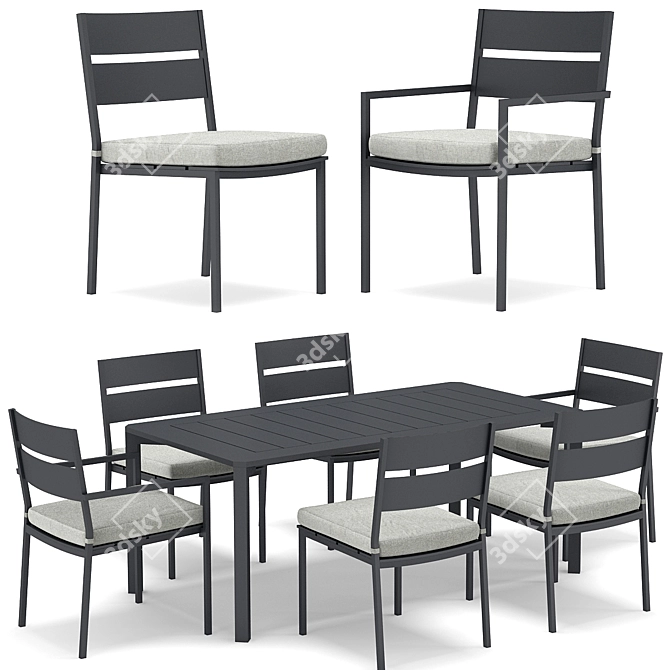 Elegant Palma Outdoor Furniture 3D model image 1