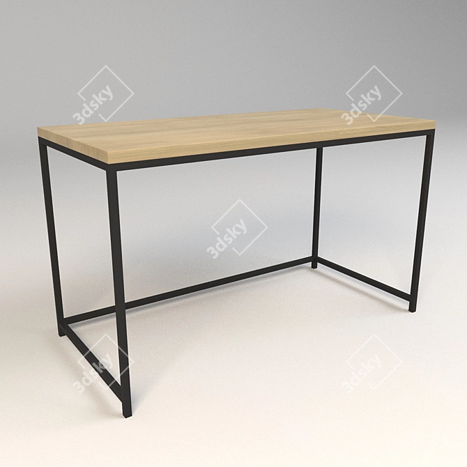 Vintage Loft Table 3D model image 1