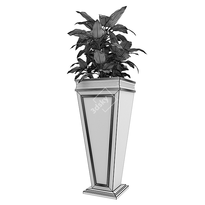 Modern Geometric Plant Vase 3D model image 4