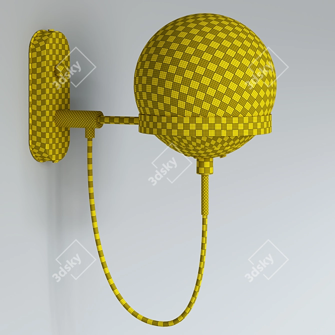 Vintage Retro Globe Wall Lamp 3D model image 2