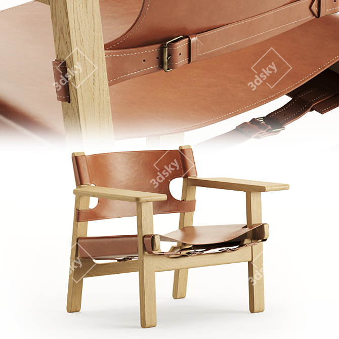 Stylish Spanish Chair: Fredericia's Finest 3D model image 1