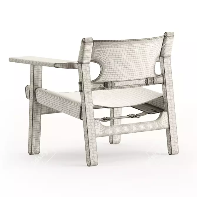 Stylish Spanish Chair: Fredericia's Finest 3D model image 6