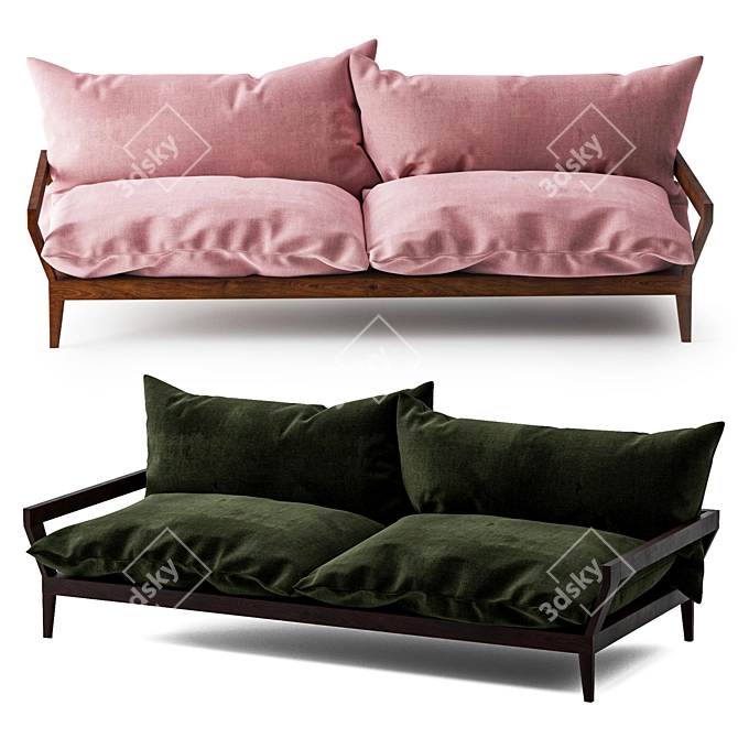 Boho Chic Sofa: Stylish and Cozy 3D model image 2