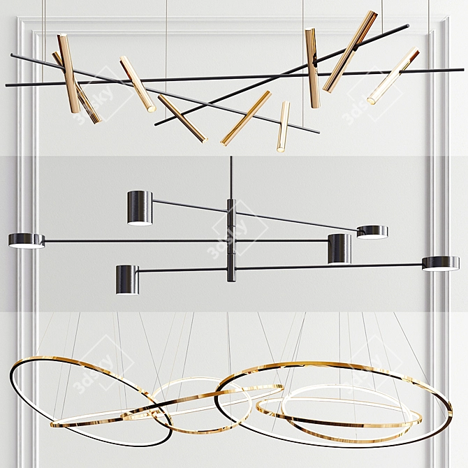 Modern Esprit Ambient Ring Chandelier 3D model image 1