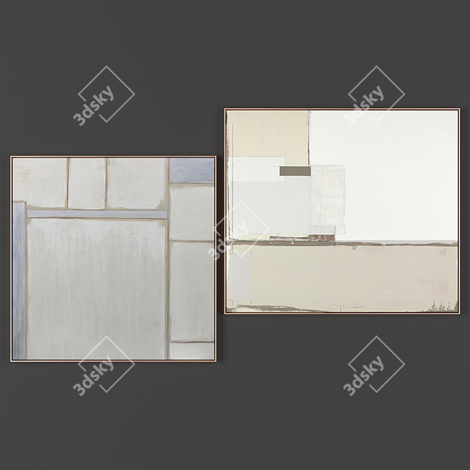 Elegant Frame Collection: 900*900 mm & 900*1030 mm Sizes 3D model image 1