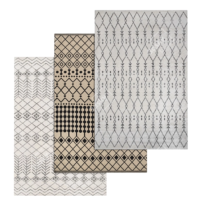 Luxury Rug Set: High-Quality Textures for Versatile Use 3D model image 1