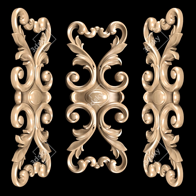 Title: Classical Carved Trim - Exquisite Design 3D model image 2