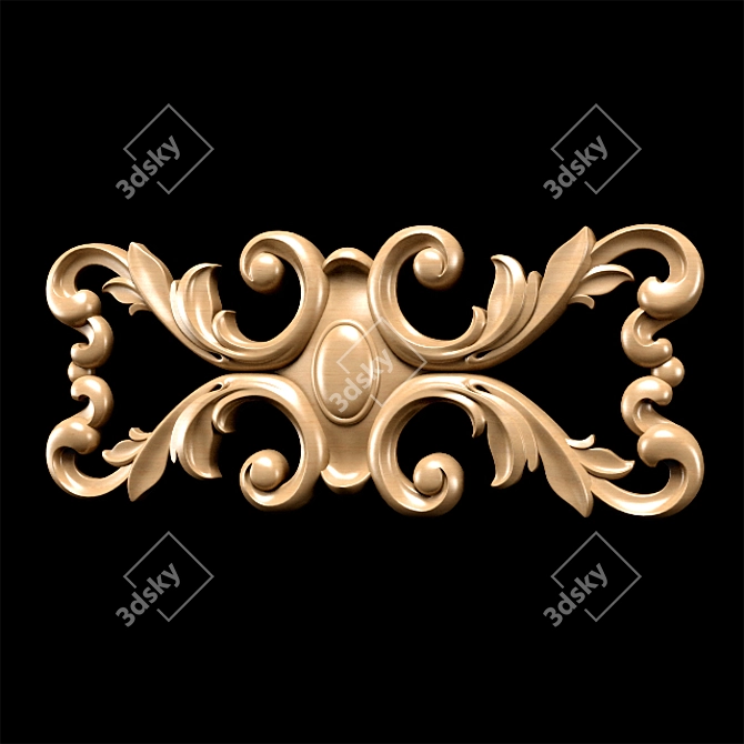 Title: Classical Carved Trim - Exquisite Design 3D model image 6