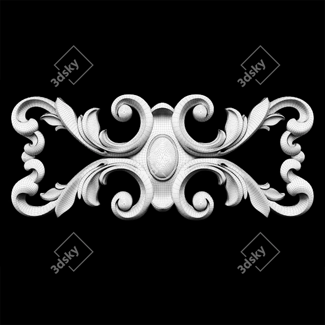 Title: Classical Carved Trim - Exquisite Design 3D model image 7