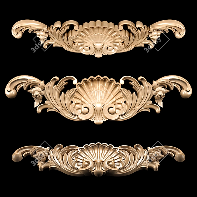 Baroque Carving Trim for CNC & Renders 3D model image 1