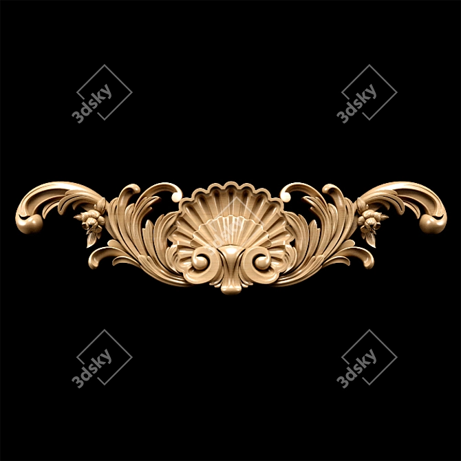 Baroque Carving Trim for CNC & Renders 3D model image 4