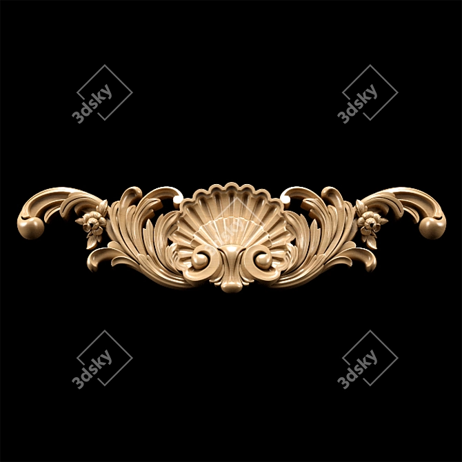 Baroque Carving Trim for CNC & Renders 3D model image 5