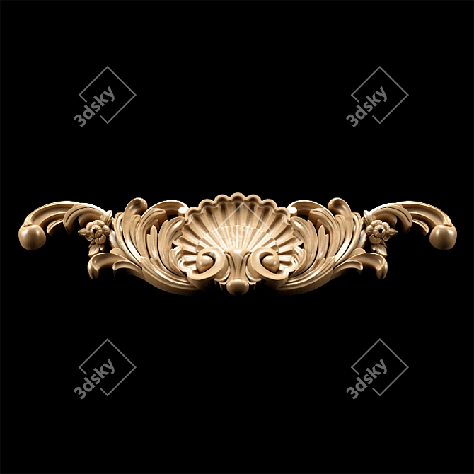 Baroque Carving Trim for CNC & Renders 3D model image 6