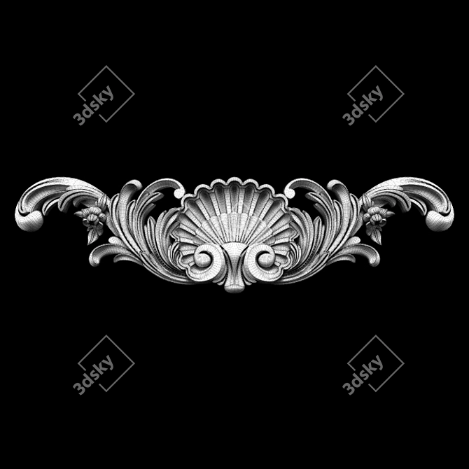 Baroque Carving Trim for CNC & Renders 3D model image 7