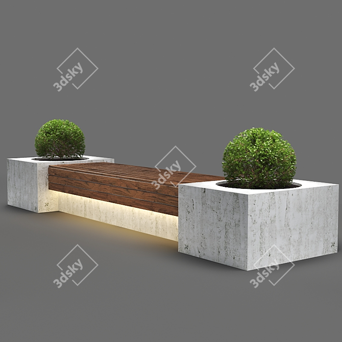 Sleek Bench1150 with Unique Design 3D model image 2