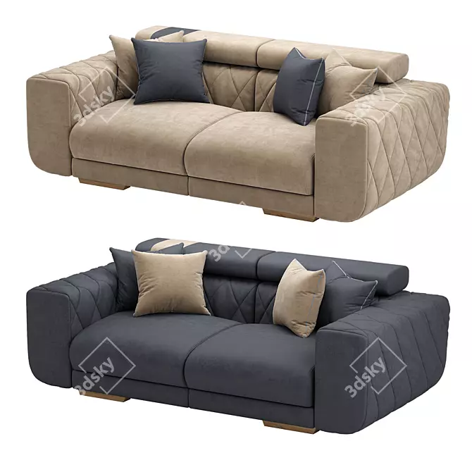 Elegant Contemporary Sofa 3D model image 1