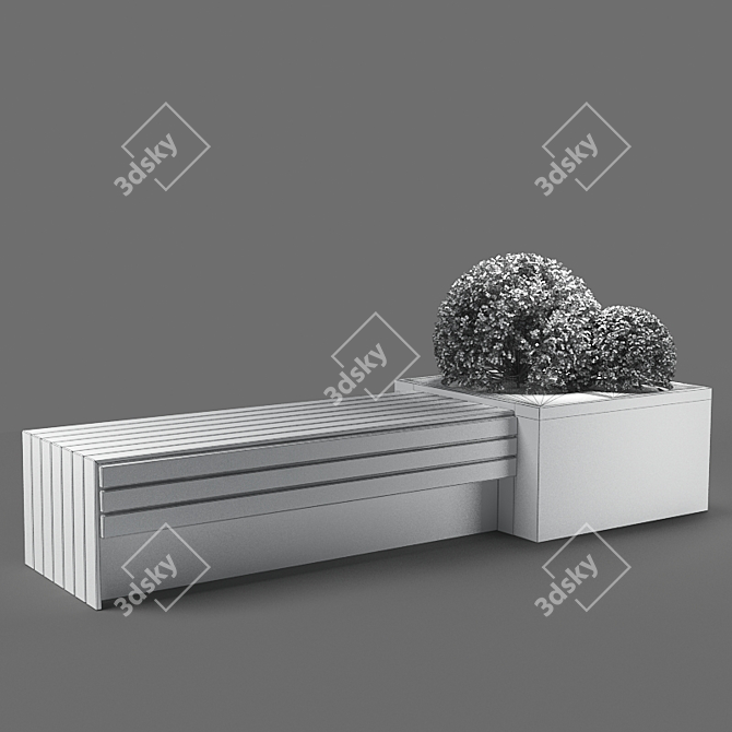 Poly Bench | 280cm Length | Unique Design 3D model image 3