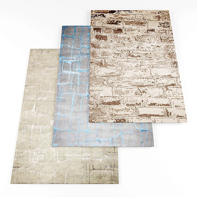 Textured Collection: 4 Rugs by Author 3D model image 1