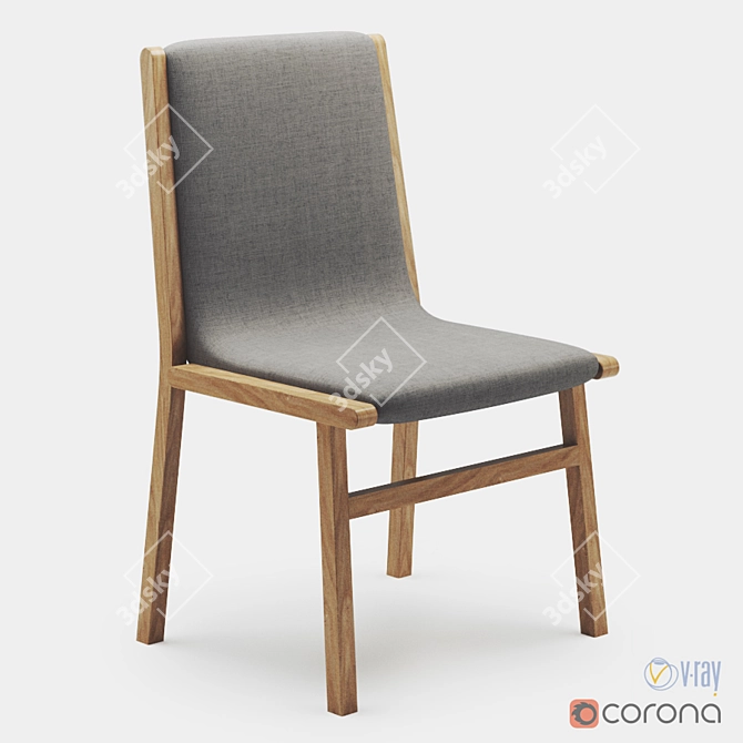 Modern Bridge Dining Chair 3D model image 1
