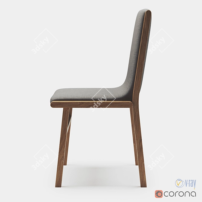 Modern Bridge Dining Chair 3D model image 3