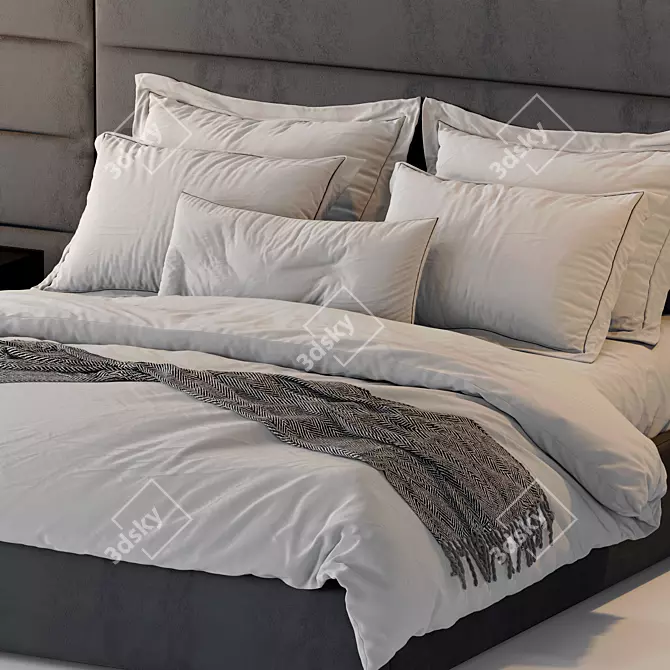 Modena Fabric Platform Bed 3D model image 3