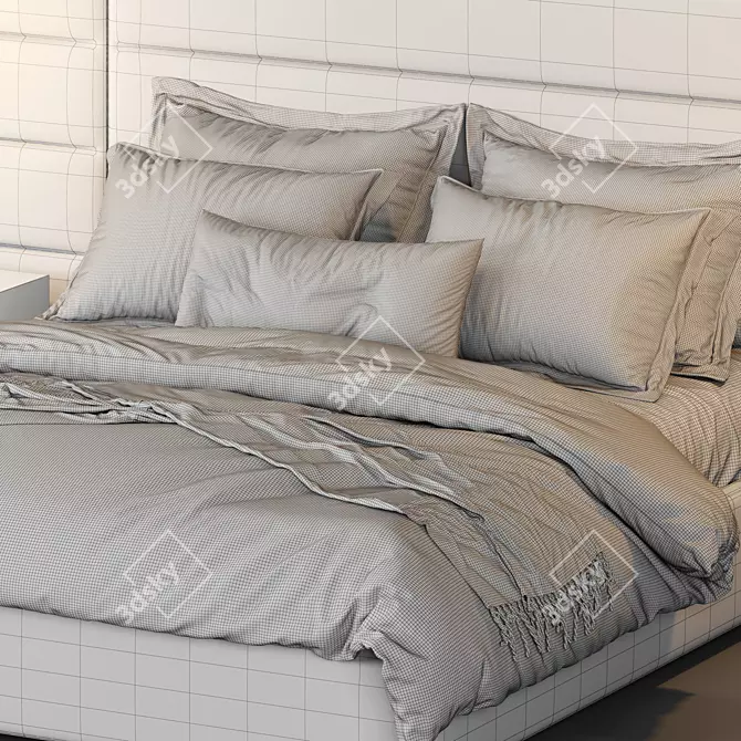 Modena Fabric Platform Bed 3D model image 4