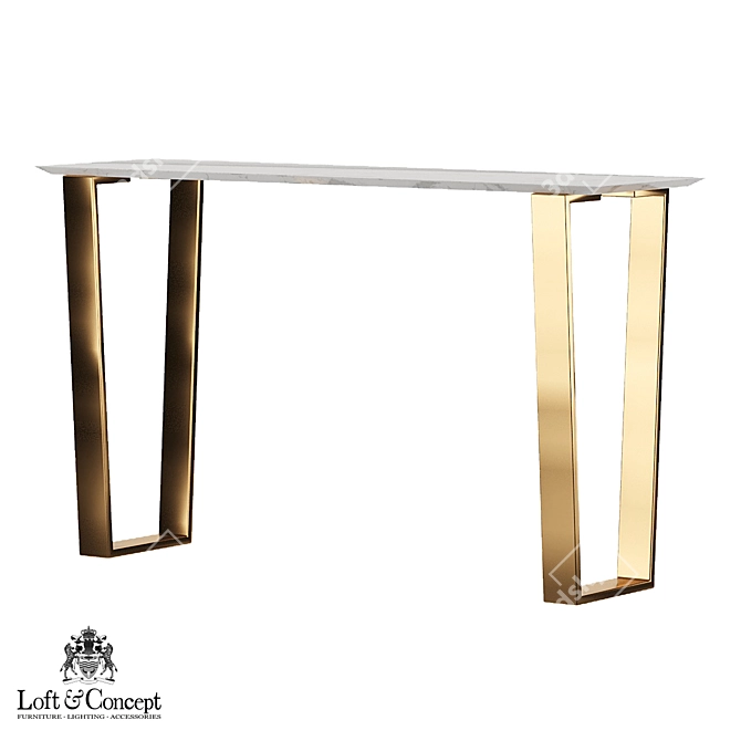 Grace Brass Console: Elegant Loft-Concept 3D model image 2