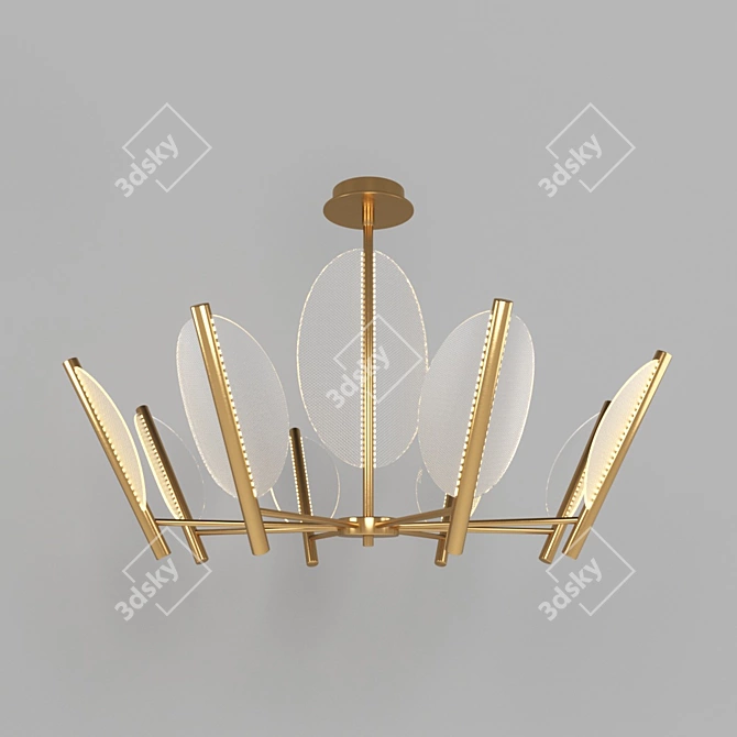 Praia 40.9060 - Sleek Brass Modern Chandelier 3D model image 1