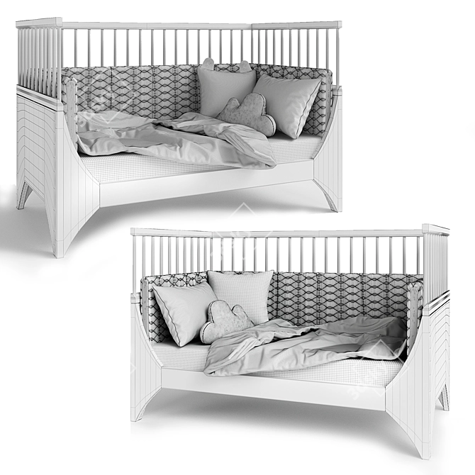 Sebra Yomi Cot - Elegant and Functional 3D model image 4