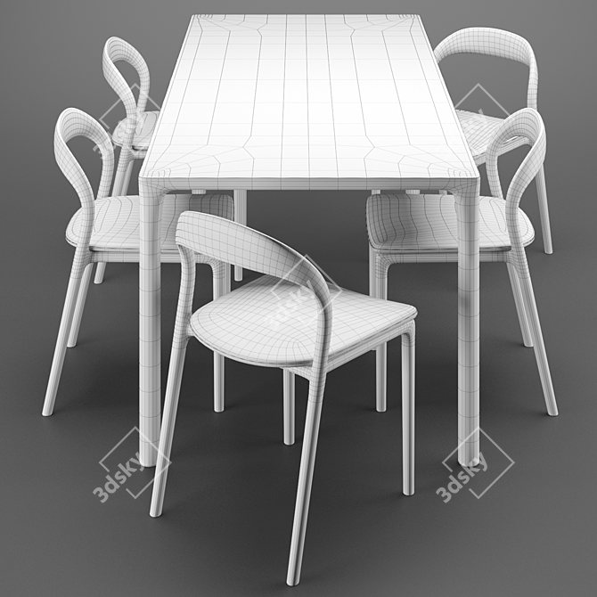 Artisan Jean Table & Neva Chair Set 3D model image 4