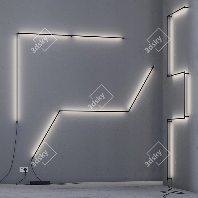 Grok Modular Wall Lights 3D model image 1