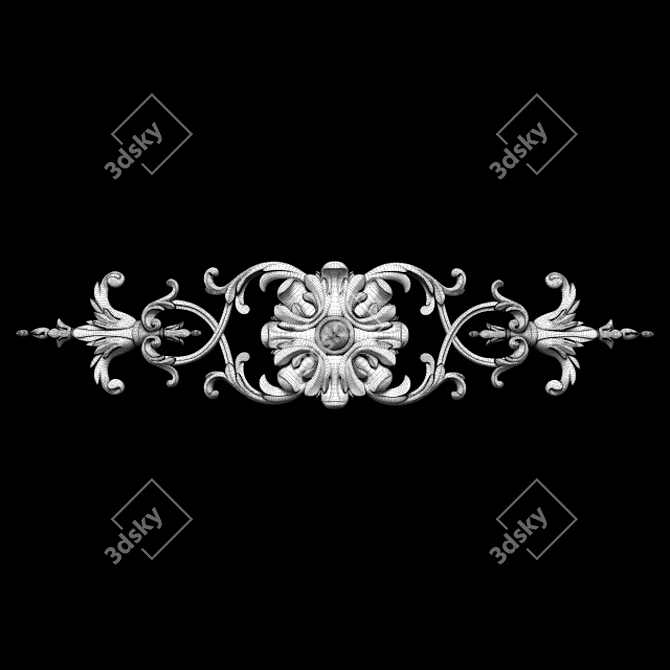 Elegant Classical Carved Trim 3D model image 8