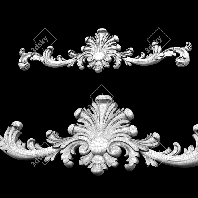 Baroque Carving Embellishment: High-Quality, CNC-Ready 3D model image 11