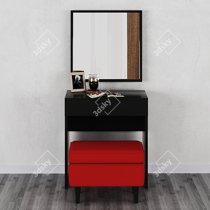 [Translation: Thank you for your purchase!]

IKEA Brimnes Dressing Table with Mirror and Ottoman 3D model image 6