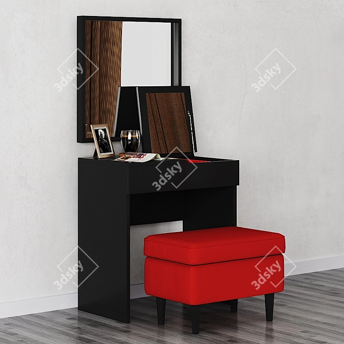 [Translation: Thank you for your purchase!]

IKEA Brimnes Dressing Table with Mirror and Ottoman 3D model image 7