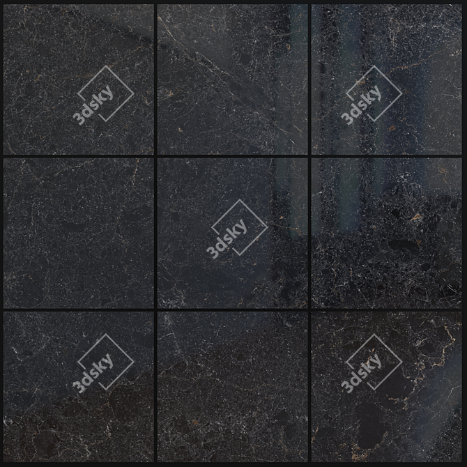 Cosmic Black Marble Set │ High-Quality Multi-Texture Tiles 3D model image 1