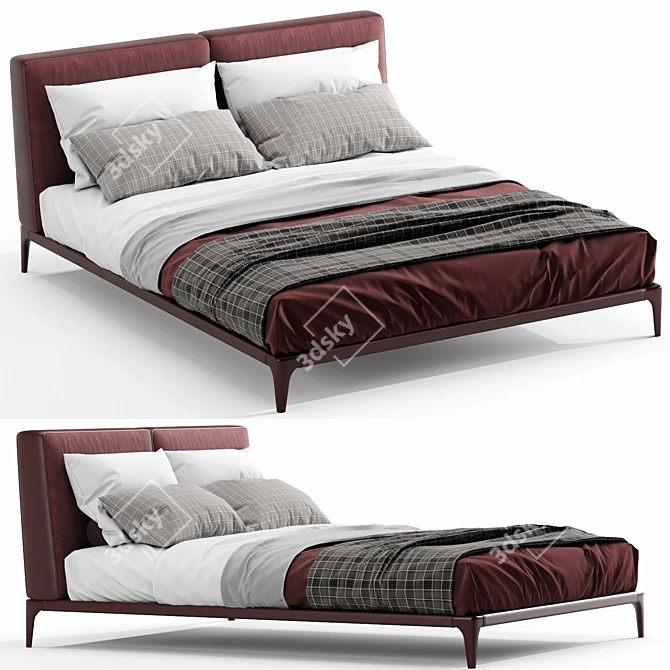 Modern Poliform Park Uno Bed - Sleek and Stylish 3D model image 1